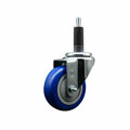 Service Caster 3.5'' SS Blue Poly Wheel Swivel 1'' Expanding Stem Caster SCC-SSEX20S3514-PPUB-BLUE-1